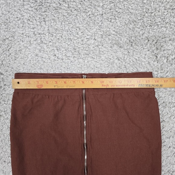 Lily Morgan Skirt Womens Large Brown Front Zip Stretch Pencil Casual Soft Modern - Picture 9 of 11